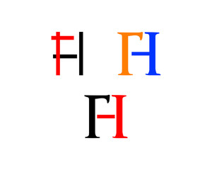 Set Of Initial Letter FH Logo Template Design