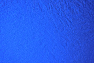 Crumpled blue plastic texture 