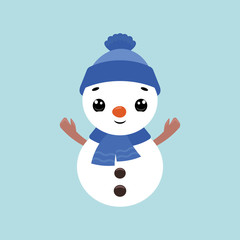 Cute smiling snowman