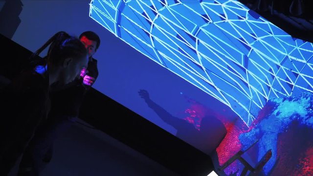 Art digital performance, dance experimental. A new kind of art, generative graphics. Interactive video installation. High technologies.