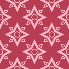 Red and pale pink geometric seamless pattern