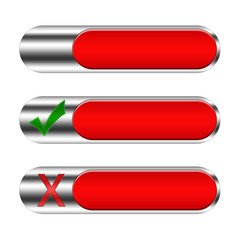 Drei Buttons Rot