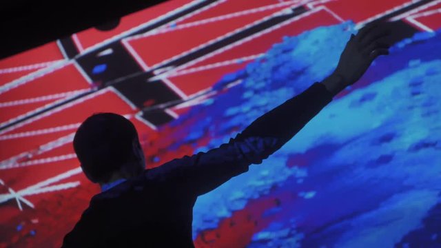 Art digital performance, dance experimental. A new kind of art, generative graphics. Interactive video installation. High technologies.