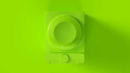 Bright Lime Green Sub Woofer Speaker 3d illustration	