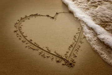 heart on the sand