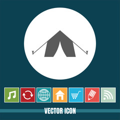very Useful Vector Icon Of Tent with Bonus Icons Very Useful For Mobile App, Software & Web