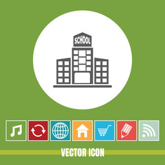 very Useful Vector Icon Of School with Bonus Icons Very Useful For Mobile App, Software & Web