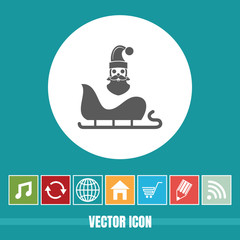 very Useful Vector Icon Of santa & sleigh with Bonus Icons Very Useful For Mobile App, Software & Web