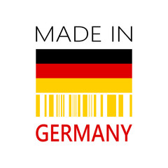 VECTOR ICON OF MADE IN GERMANY WITH BAR CODE 
