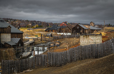 Fototapeta na wymiar Roros, norwegian mining town from UNESCO list. Smelting house.