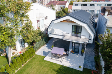 Aerial view of modern house