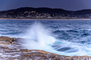 Splashy Reverse Sunrise Seascape