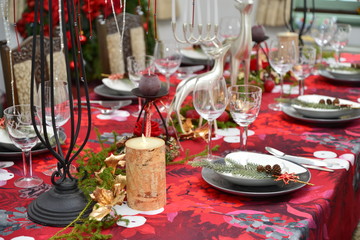 Fototapeta na wymiar christmas food and ornaments