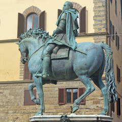 equestrian statue of cosimo medici on piazza Signoria in Florence, Italy