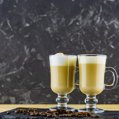 glass of coffee on table