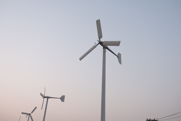 wind turbine on background of blue sky