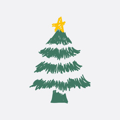 christmas tree doodle vector