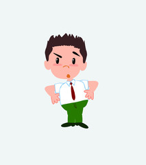 Businessman in casual style with an expression of unpleasant surprise.