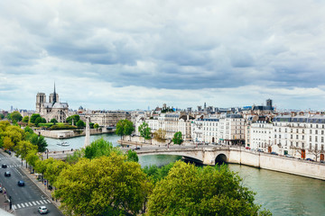 Aerial view of Paris.