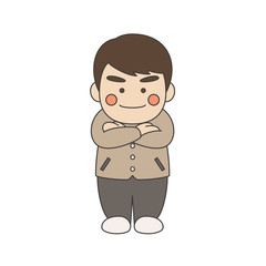 男性キャラクター腕組み