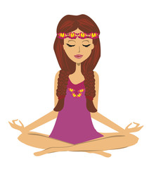 Yoga girl in lotus position