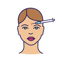 Forehead neurotoxin injection color icon