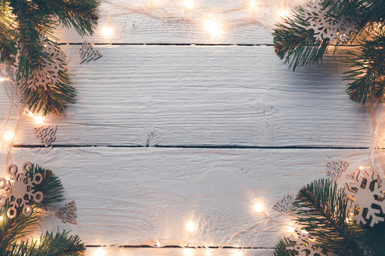 Image of Christmas wooden gray surface