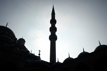 silhouette of the minaret
