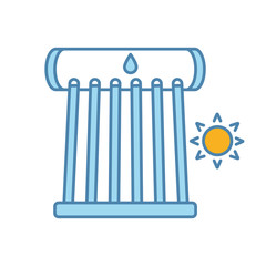 Industrial solar water heater color icon