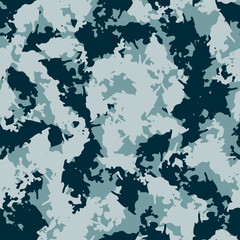 Winter camouflage of various shades of blue color