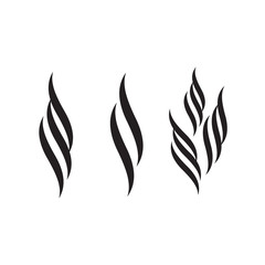 Fire tattoo. Fire flames monochrome tattoo vector set