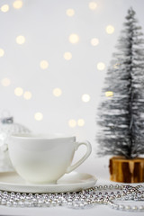 Obraz na płótnie Canvas Christmas coffee or tea. Christmas background.