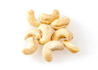 Cashew on a White Background food ingredient natural