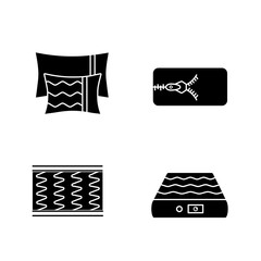 Orthopedic mattress glyph icons set