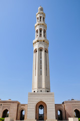 Fototapeta na wymiar A Minaret of the Grand Mosque Muscat, Oman