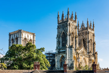 York Minster in North England is the cathedral of York and is one of the largest of it's kind in Northern Europe. It's also the seat of the Archbishop of York - obrazy, fototapety, plakaty