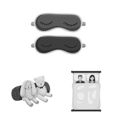 Vector illustration of dreams and night sign. Collection of dreams and bedroom vector icon for stock.