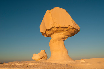Chicken & Mushroom Rock Formations, White Desert, Egypt - 237365998