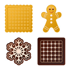 Isolated object of biscuit and bake sign. Collection of biscuit and chocolate vector icon for stock.