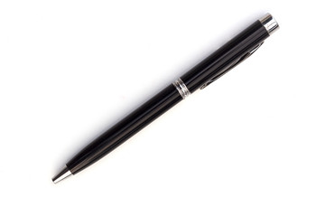 black pen isolated on white background.