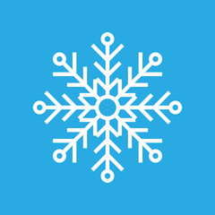 vector illustration. Snowflake thin line ftat design