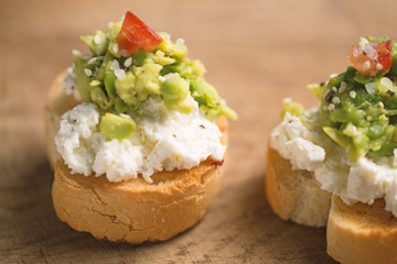 Toast with cheese and avocado
