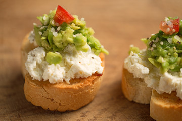 Toast with cheese and avocado