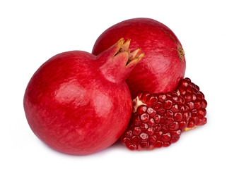 Pomegranates isolated in closeup