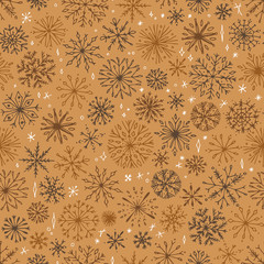Snowflake seamless pattern.