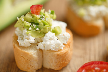 Toast with cheese and avocado