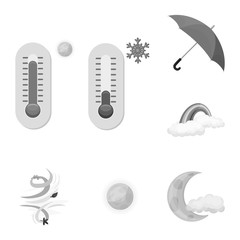 Vector design of weather and climate symbol. Collection of weather and cloud stock symbol for web.