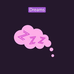 Dreams flat vector icon