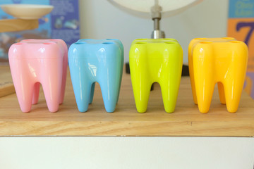 colorful plastic toothbrush holder