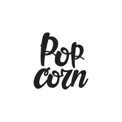 Lettering Popcorn. Vector illustration.